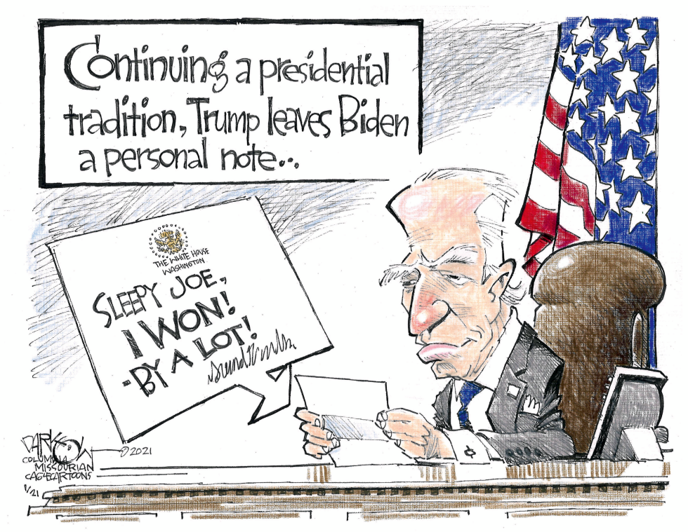 Trump leaves Biden a note