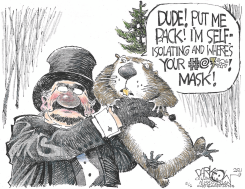WHERE'S YOUR DANG MASK?  by John Darkow