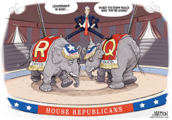 LEADER MCCARTHY STRADDLES R AND Q REPUBLICANS by R.J. Matson