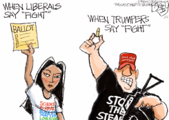 BALLOTS VS. BULLETS by Pat Bagley