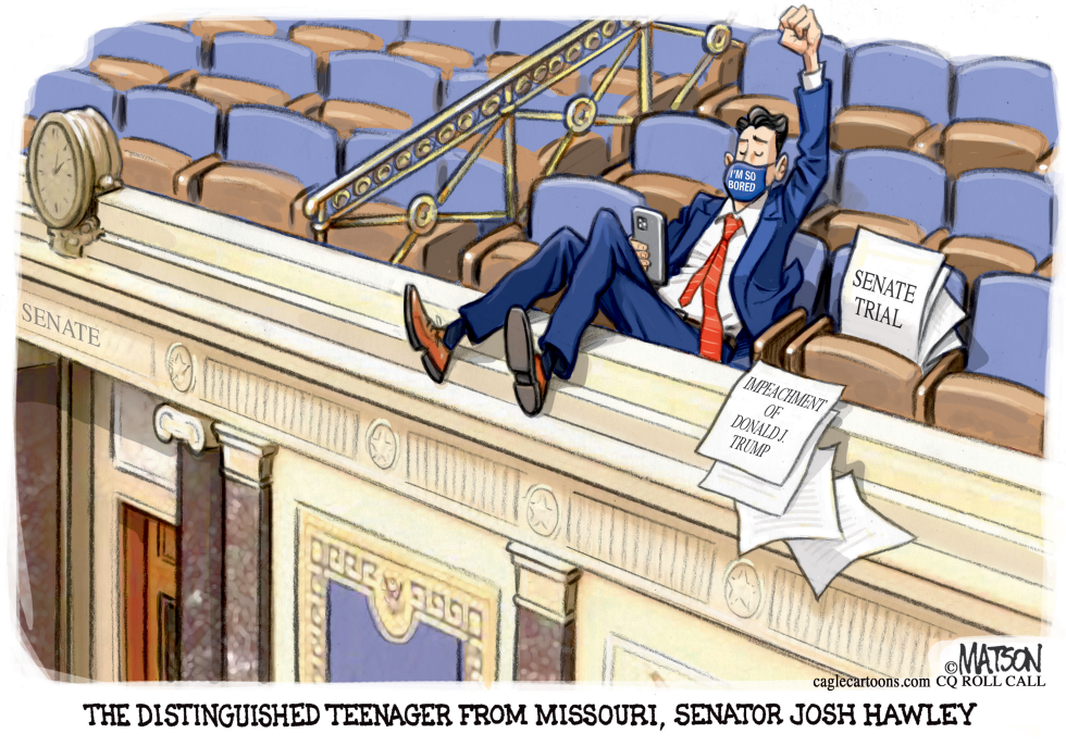 Senator Josh Hawley Disrespects Impeachment Trial