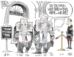 WHO'S REALLY ON TRIAL?  by John Darkow