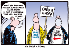 ED TAKES A COVID STAND by Ingrid Rice