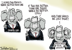 IMPEACHMENT MASKS by Joe Heller