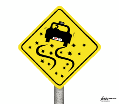 NY YELLOW TAXIS UNDER THREAT BY PANDEMIC  by Manny Francisco