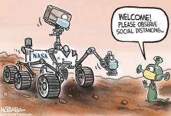 MARS ROVER AND SOCIAL DISTANCING  by Jeff Koterba