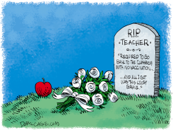 TEACHER GRAVE by Daryl Cagle