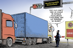 GERMANY PARTIALLY CLOSES BORDER WITH AUSTRIA by Patrick Chappatte