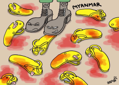 BURMESE BLOODY CRACKDOWN by Stephane Peray