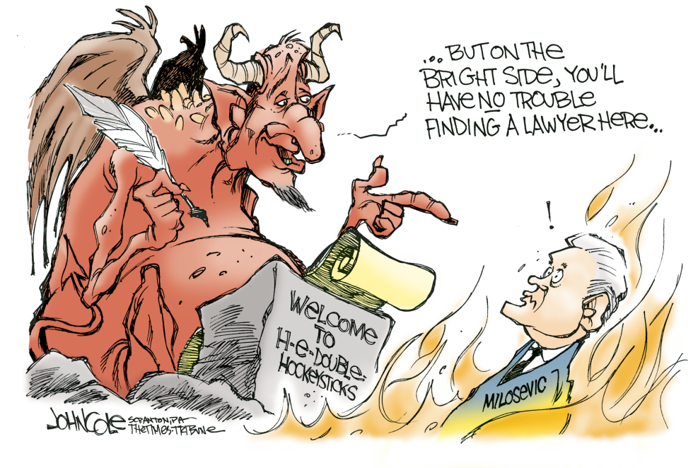 Milosevic in hell -- color