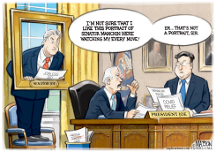SENATOR MANCHIN IN THE  OVAL OFFICE by R.J. Matson