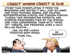 TRUMP VACCINE CREDIT by Steve Sack