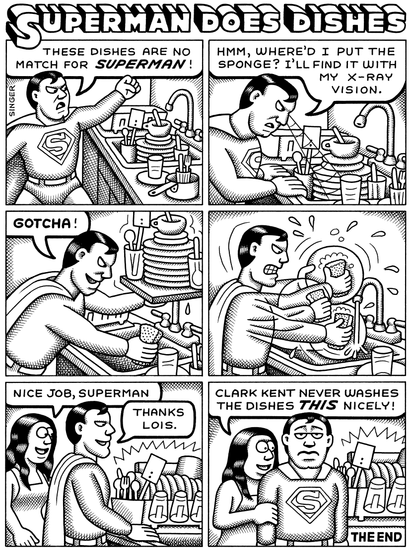 Superman Washes Dishes