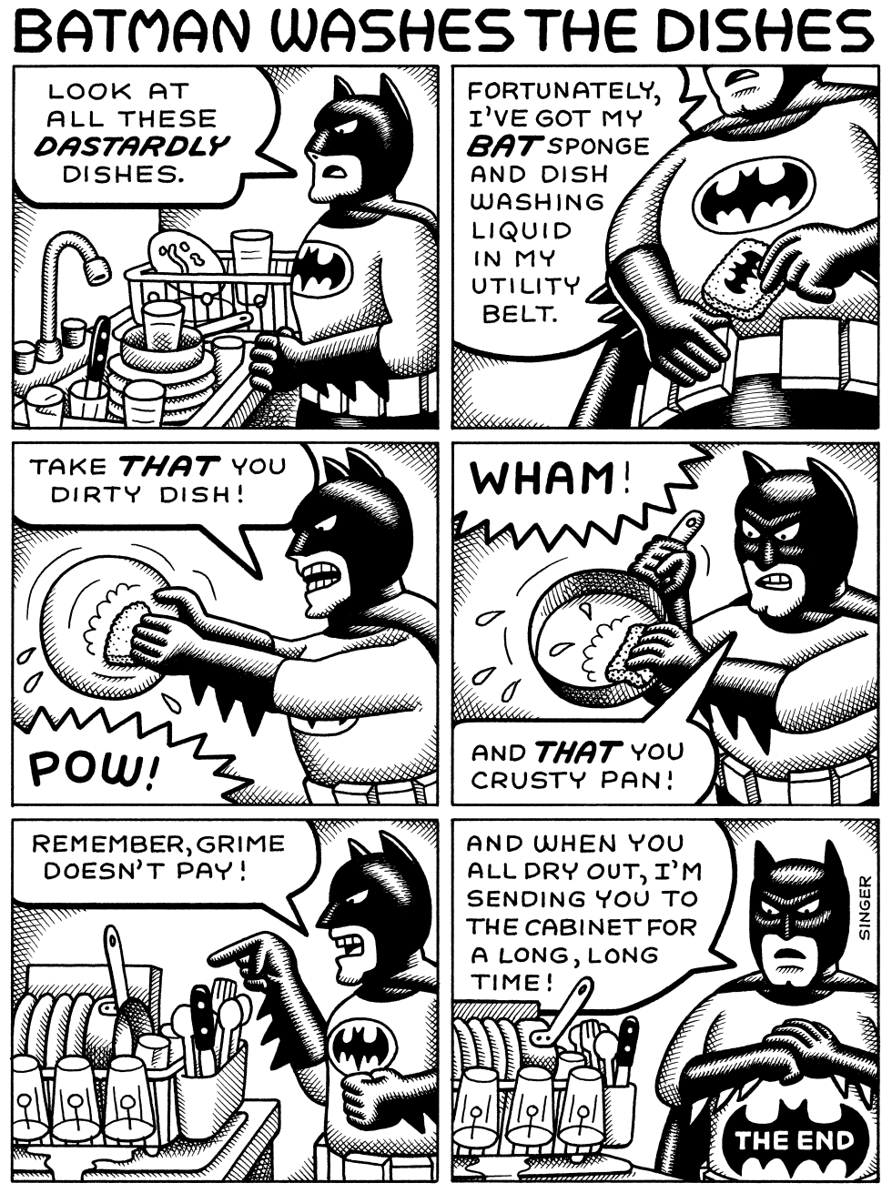 Batman Washes Dishes