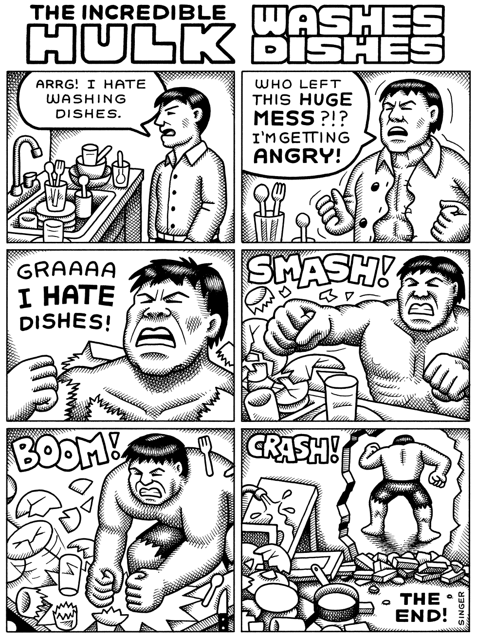 Hulk Washes Dishes