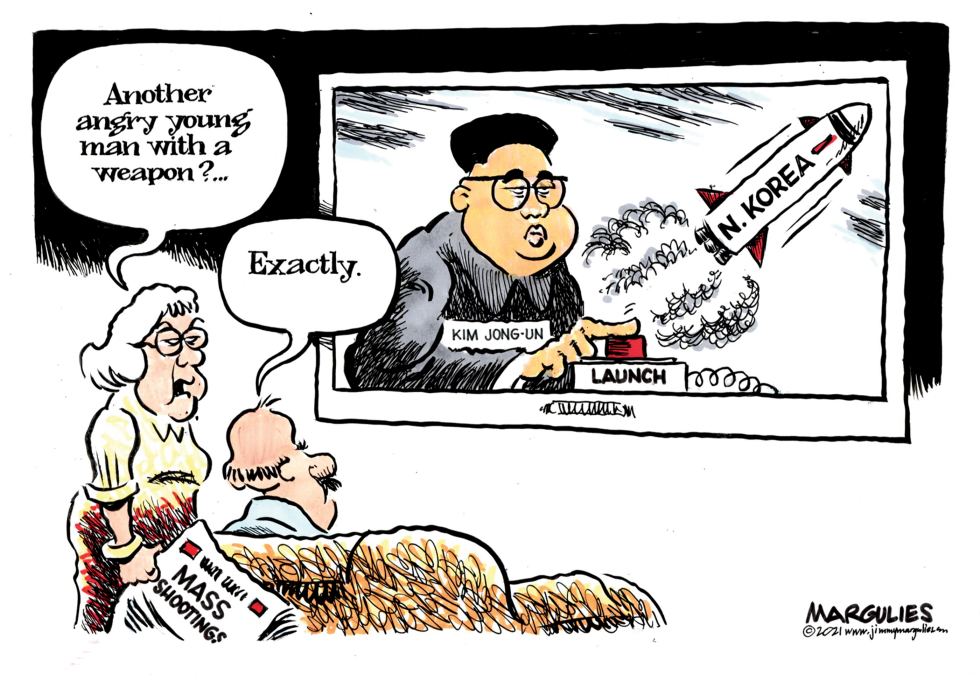 Angry young men with weapons