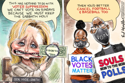 IN GOD WE TRUST NO SUNDAY VOTING by Ed Wexler