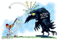 BASEBALL AND GEORGIA VOTER REPRESSION by Daryl Cagle