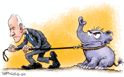 BIDEN DRAGS THE GOP ALONG by Daryl Cagle