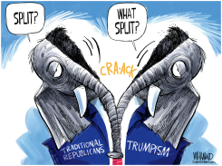GOP SPLIT by Dave Whamond