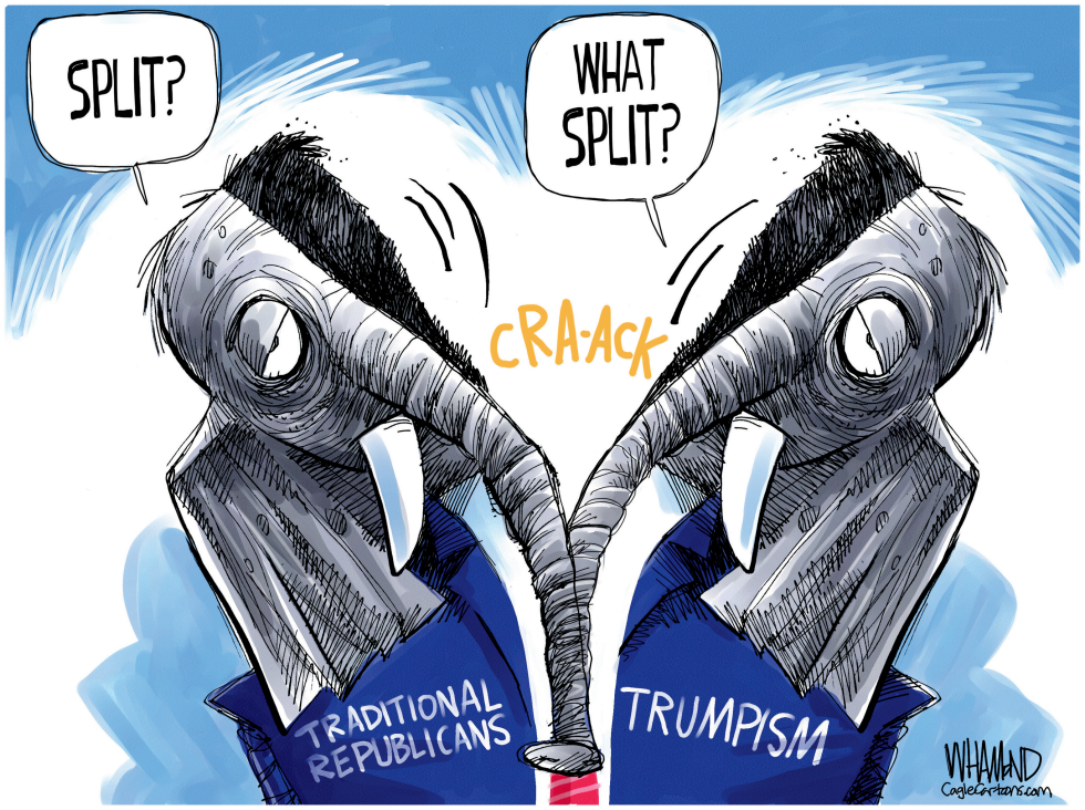 GOP elephants split over Trumpism cartoon