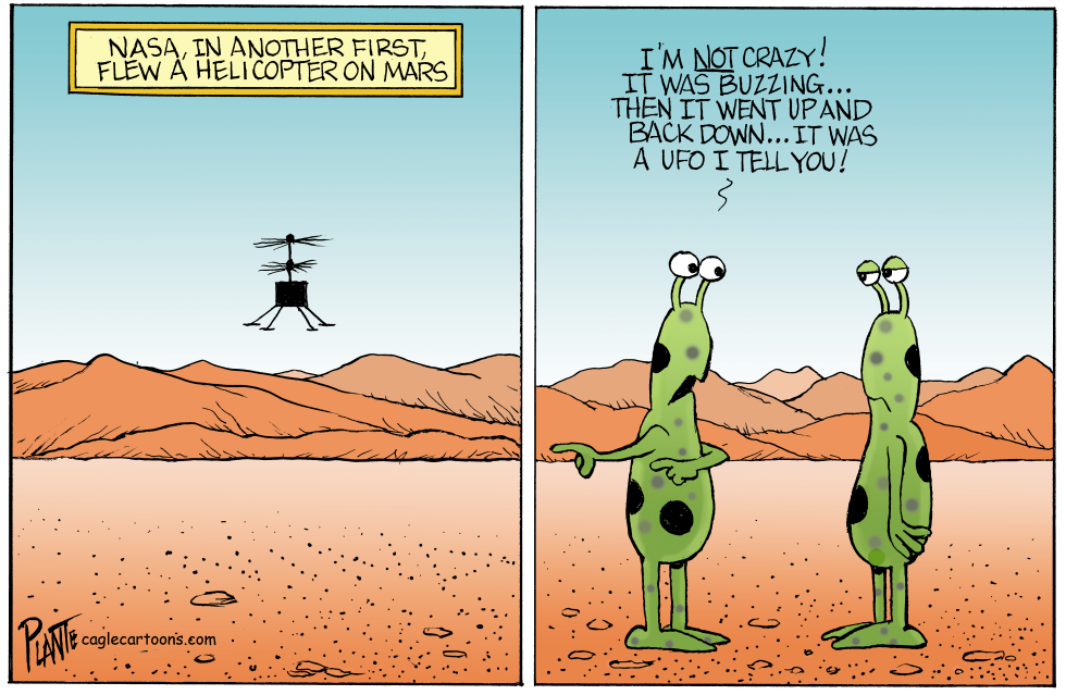 Martian Aliens Mistake NASA's Ingenuity Helicopter for a UFO