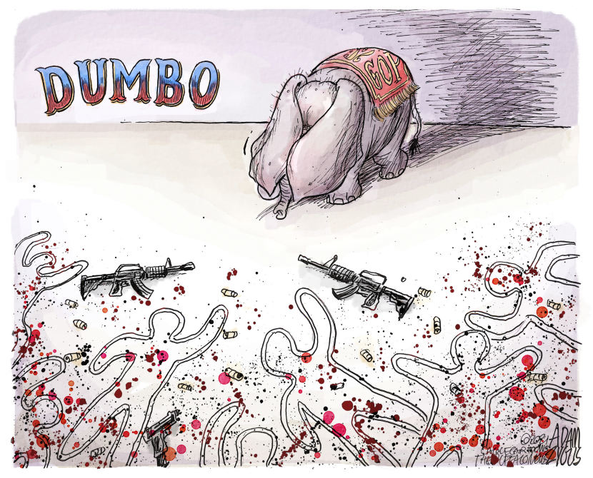 Cowering on guns