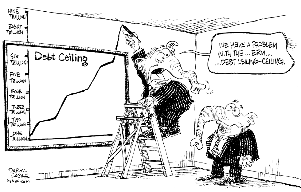  DEBT CEILING CEILING by Daryl Cagle