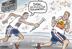 VACCINATION RELAY by Jeff Koterba