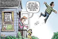 NO MASKS by Joe Heller