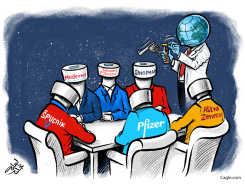 WORLD & VACCINES by Osama Hajjaj