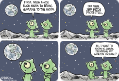 MUSK, BEZOS AND THE MOON by Jeff Koterba
