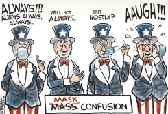MASK CONFUSION  by Jeff Koterba