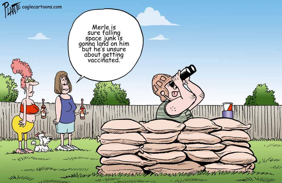 Falling space junk and vaccines