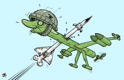 DRONES VS. BONES by Emad Hajjaj