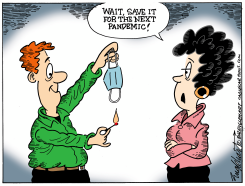 DON'T BURN YOUR MASKS by Bob Englehart