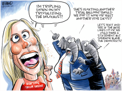 MARJORIE TAYLOR GREENE FLOATS ANOTHER STATEMENT by Dave Whamond