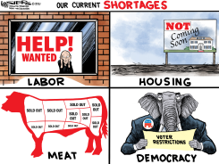 OUR SHORTAGE OF EVERYTHING by Kevin Siers