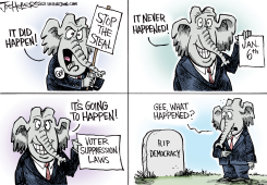 DEMOCRACY RIP by Joe Heller