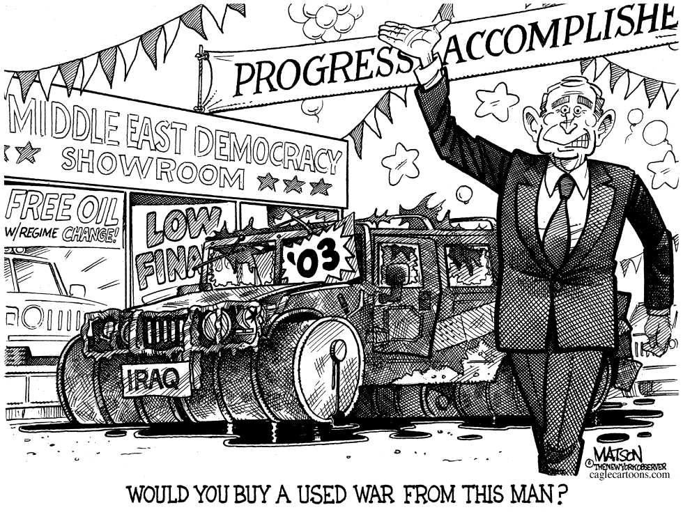 President Bush As A Used War Salesman
