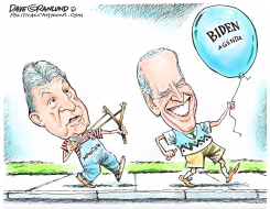 MANCHIN VS BIDEN AGENDA by Dave Granlund