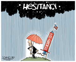 BIDEN VACCINATION RAIN DELAY by John Cole