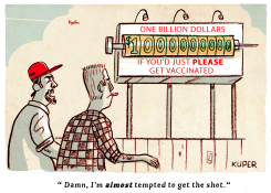 TRYING TO VACCINATE AMERICA by Peter Kuper
