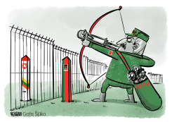 LUKASHENKO AND EU BORDER by Gatis Sluka