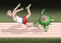 COVID AT THE OLYMPICS by Marian Kamensky