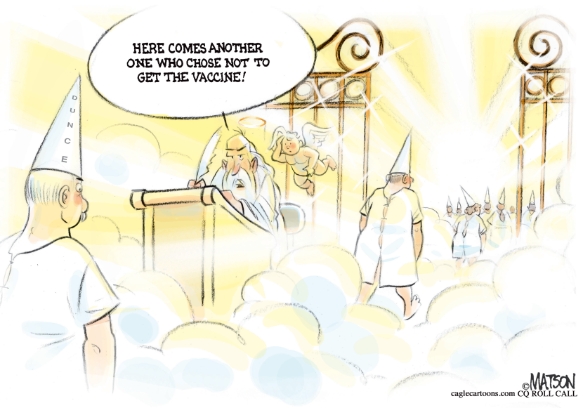 Unvaccinated Dunces at the Pearly Gates