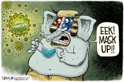 GOP MASKS UP by Rick McKee
