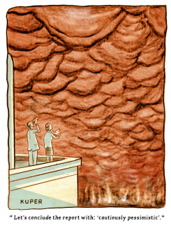 CAUTIOUSLY PESSIMISTIC by Peter Kuper