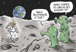 BILLIONAIRES ON THE MOON by Jeff Koterba