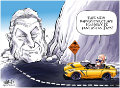 MANCHIN ROADBLOCK AHEAD by Dave Whamond
